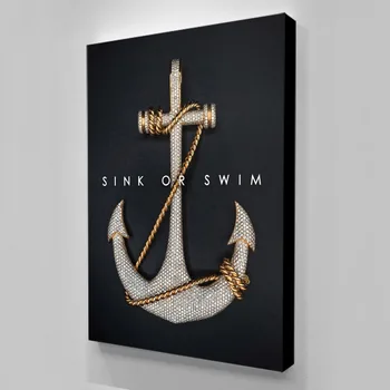 

Anchor Painting Canvas Art Cuadros Decora Black Poster Nordic Picture Decoration Maison Posters And Prints Drop Shipping