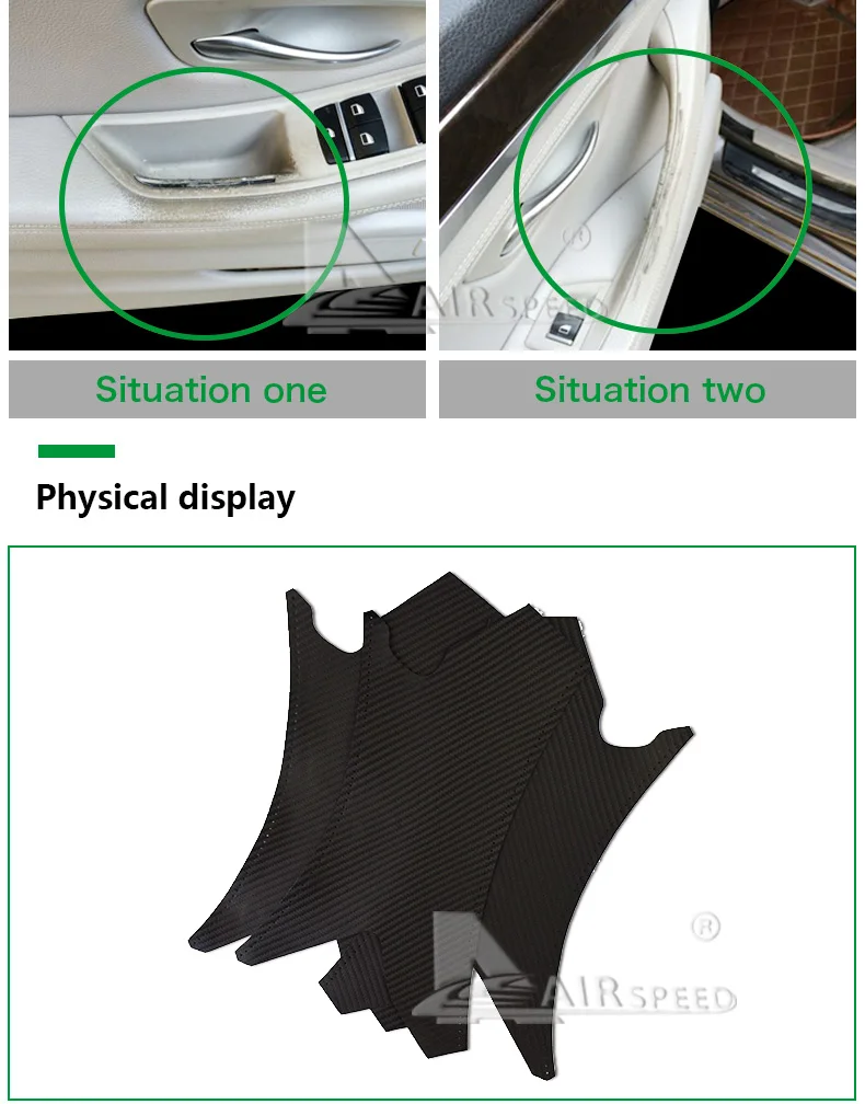Airspeed 3 шт. для BMW E90 3 серии 320li 318 325 аксессуары 05-12 кожаный внутренний поручень покрытие из углеродного волокна для стайлинга автомобилей