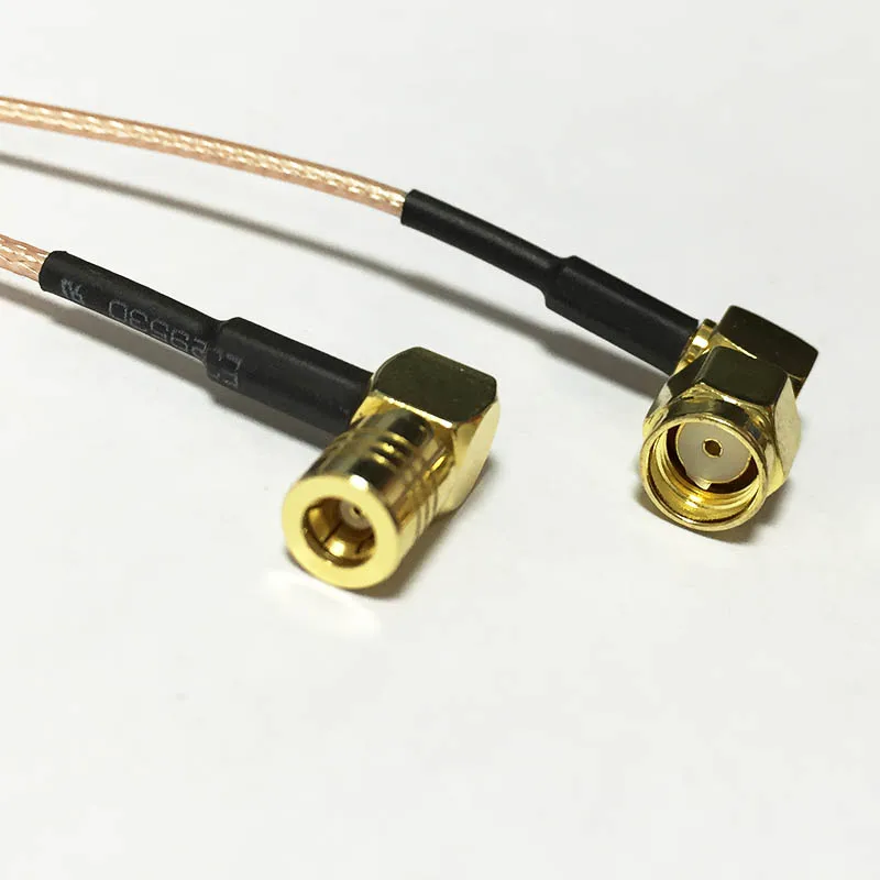 2PCS RP SMA Male Plug Right Angle Switch SMB Female 90 Degree RG178 ...