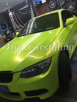 

acid lemon Gloss Magic color flow Vinyl Car wrap styling shift covering With Air bubble Free PROTWRAPS 1.52x20m 5x67ft