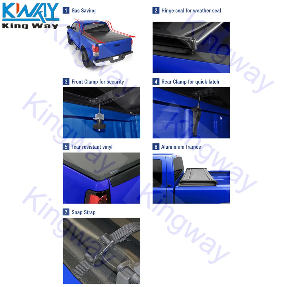 King Way-6.5FT короткая кровать жесткий трехслойный Tonneau чехол для 2002-08 Dodge Ram 1500 2500 3500