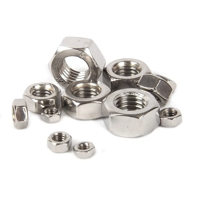 Écrous Hexagonaux DIN934 En Acier Inoxydable 304 - Lot Tailles M2 à M10 (et Plus) - Filetage Métrique