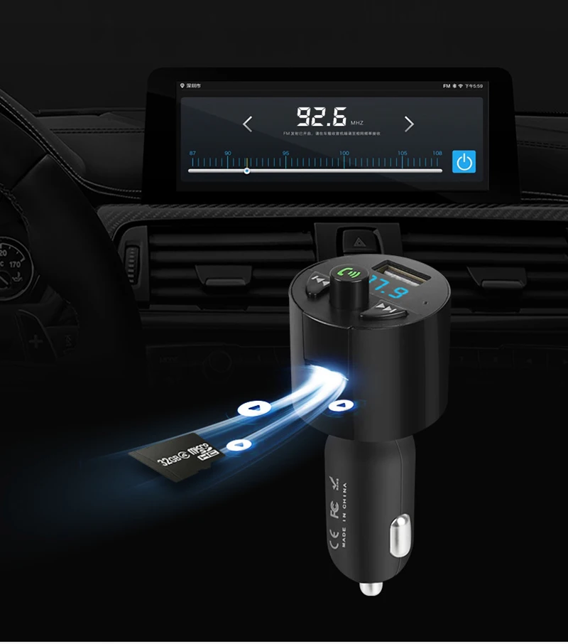 Thbelieve Auto Charger 5V 2.1 A Bluetooth Car Chargers USB Support Music Player Free Calling Car Mini USB Car Charge For Phone (12)