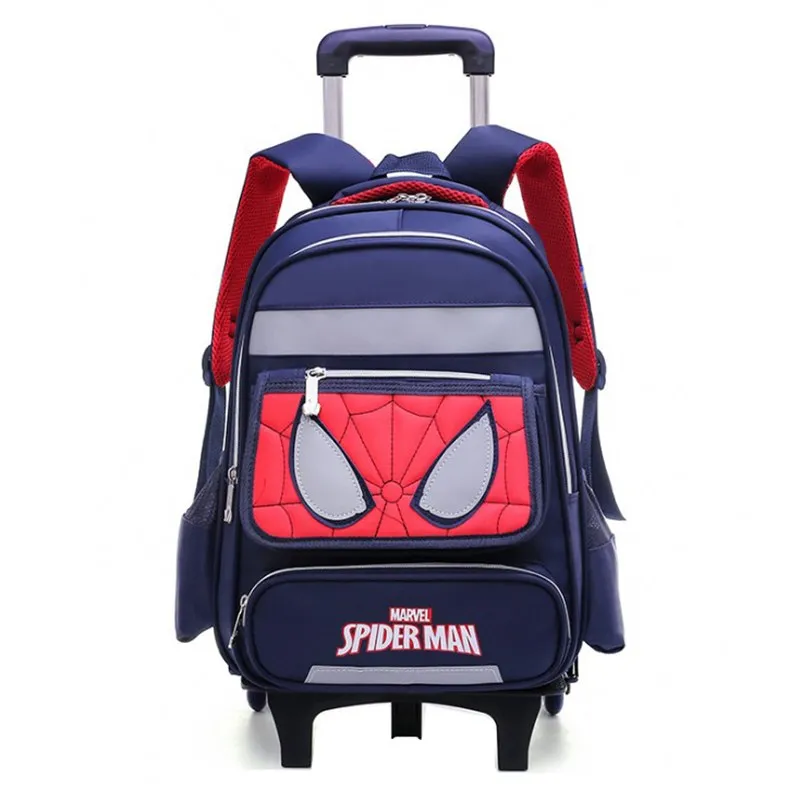 

New Spiderman Boy travel luggage rolling trolley Cartoon schoolbag Boy Cool Climb the stairs children school bags case