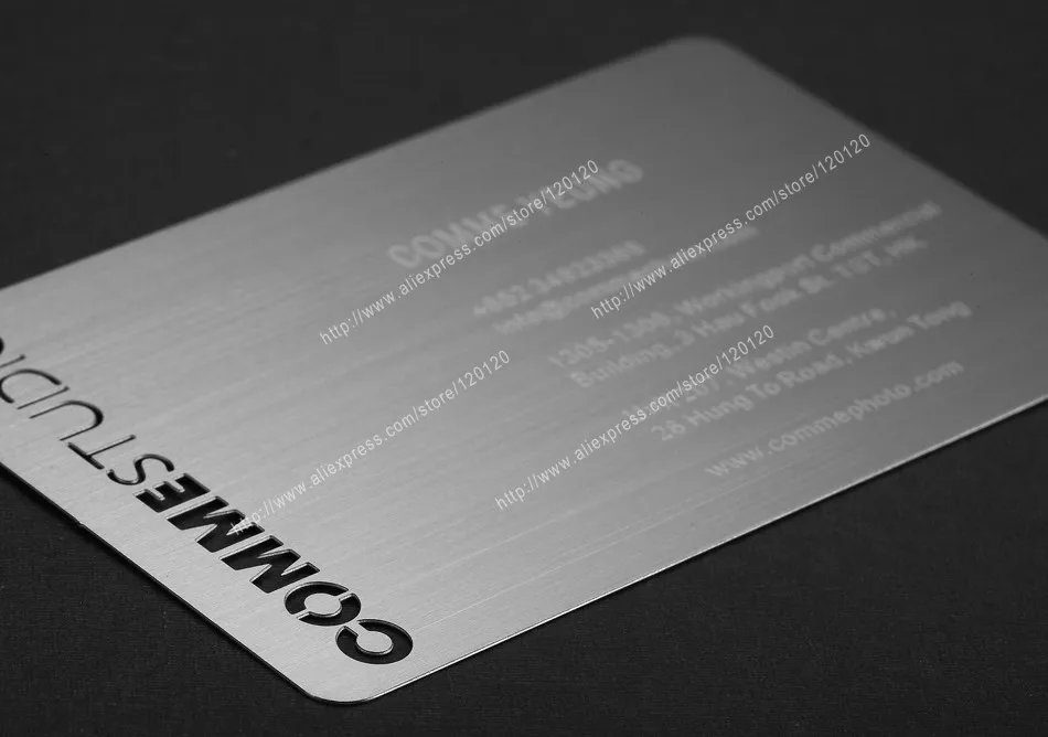 Черная индивидуальная дыропробивная и Выгравированная вогнутая выпуклая качественная визитная карточка