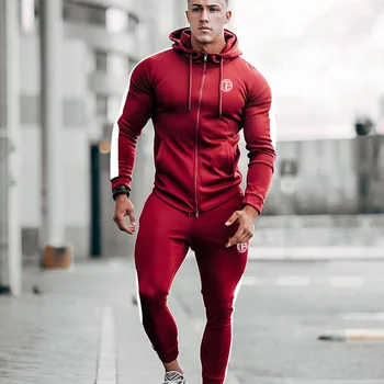 

Men Running Sportswear Sets Sweatshirt Sweatpants Gym Fitness Bodybuilding Hoodies Pants Male Jogging Crossfit Brand Tracksuits