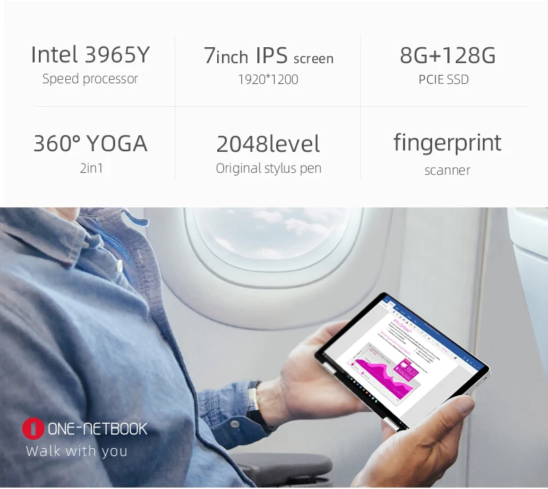 Один нетбук One Mix 1S ноутбук 7 дюймов Yoga карманный ноутбук Intel Core 3965Y 8 Гб 128 ГБ серебристый Windows 10 Игровые ноутбуки ноутбук