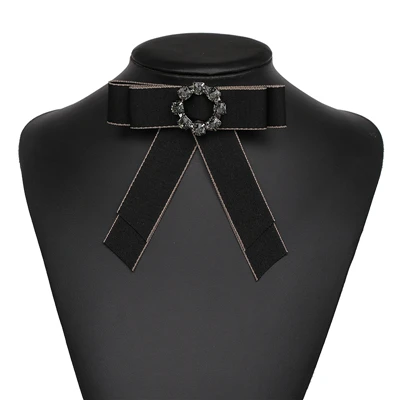 JURAN 19 стиль бант ленты Броши для женщин классические массивные броши для шарфов булавки галстук винтажные Броши «бант» Шарм - Окраска металла: 10049-BK