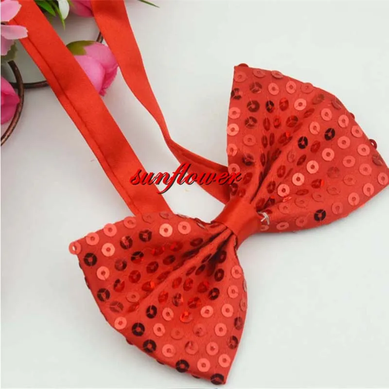 

Colorful Sequin Bow Tie Neckwear Adjustable Unisex Bow Tie Fancy Dress Party Cosplay Costume Accessories
