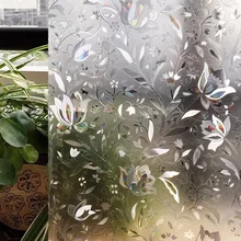 60*200 см 3D лазерная тюльпан статическая стеклянная пленка окно конфиденциальности клей для наклеек-Бесплатный матовый термоконтроль стеклянная дверь Декор для ванной, дома