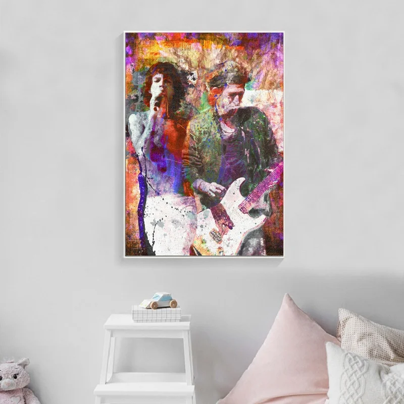 The Rolling Stones Mick Jagger Keith Richard Canvas Painting Wall Art