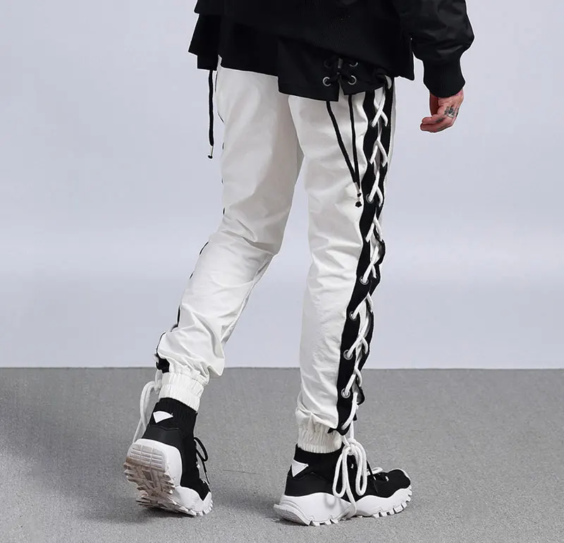 Side Cross Lace Up Joggers Pants 3