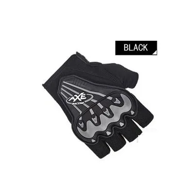 Вентиляция Лето полный палец moto rcycle перчатки, черный красный синий moto cross moto rbike половина пальцев перчатки moto rcyclist M L XL - Цвет: half finger black