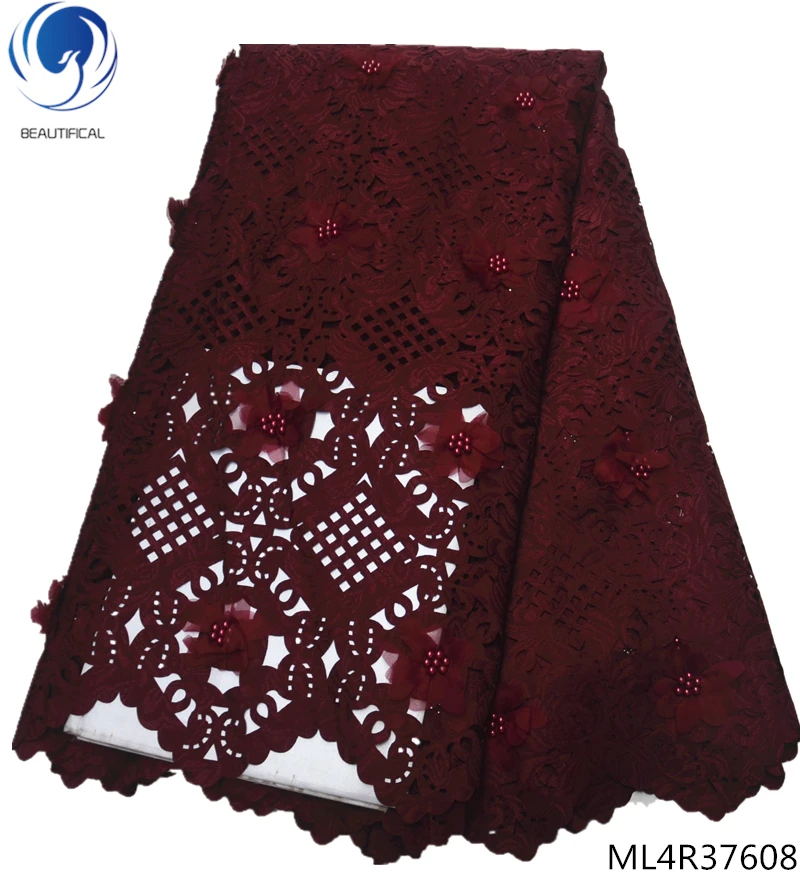 

BEAUTIFICAL swiss voile cotton lace 3d laces african fabrics 3d flower lace with beads voile material free shipping ML4R376