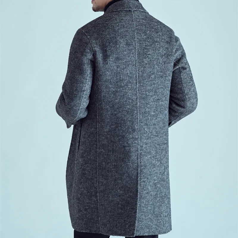 KOLMAKOV Мужская одежда, новая мода, шерстяные пальто для мужчин, корейский стиль, двусторонняя Мужская шерстяная ветровка, длинная Осенняя верхняя одежда M-3XL