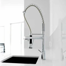 Высокое Качество 2 Видов Воды Спрей Горячей Холодной Воды Смесителя Chrome Кухонный Кран Pull Out Кухня Раковина Кран