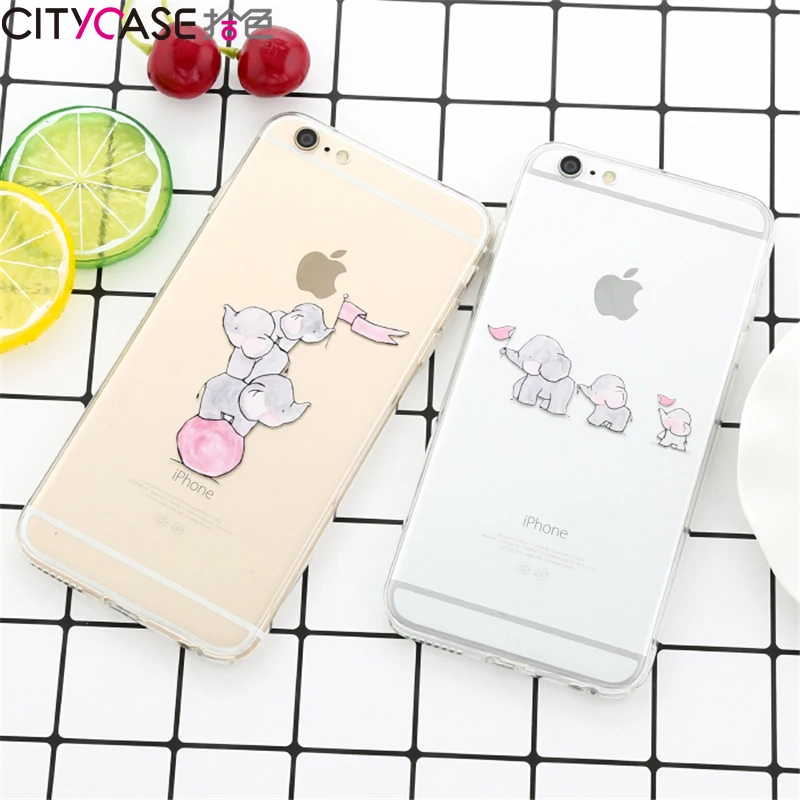 CITYCASE Lovely Elephant Transparent Clear Soft TPU
