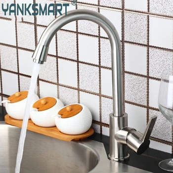 

FBA Soild Brass Kitchen Faucet Brushed Nickle Finish,Water Tap Kitchen Swivel Spout Vanity Sink Mixer Tap Single Handle