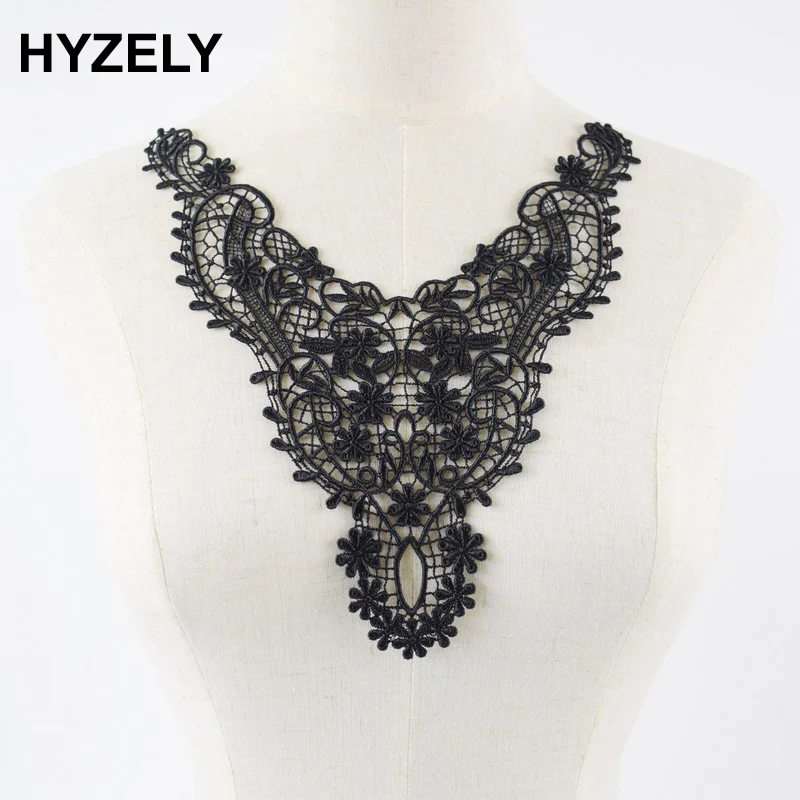 1pc Embroidery Hollow Out Lace Neckline Fabric Collar, DIY Wedding Decoration Collar Lace