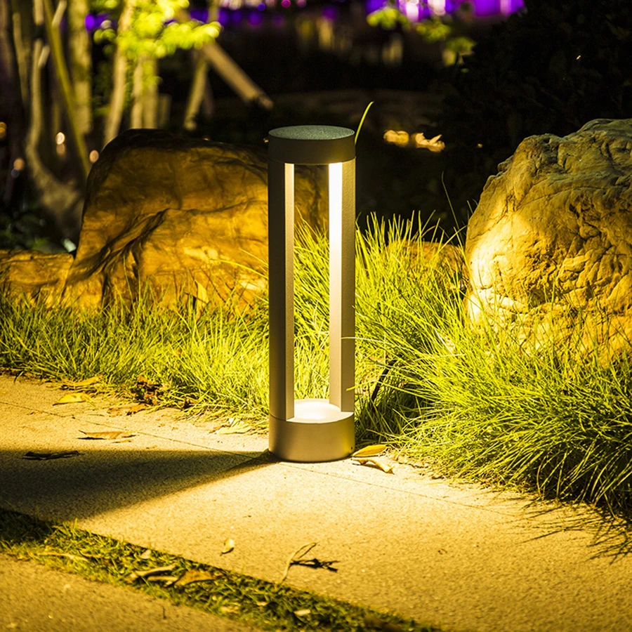 Thrisdar 60CM Outdoor Stand Pole Column Lawn Light Waterproof Garden Pillar Lawn Lamp Courtyard Pathway Post Bollards Light