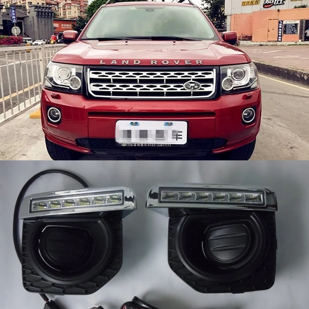 CSCSNL 1 комплект для Land Rover freelander 2 2012 2013 DRL дневные ходовые огни Автомобильный светодиодный фонарь с налобный противотуманный фонарь