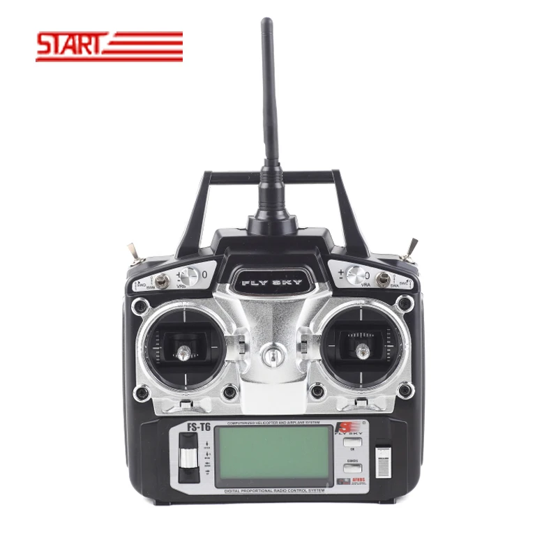 

FS FlySky FS-T6 T6 2.4g Digital Proportional 6ch Channel Transmitter and Receiver System W/ LED Screen for RC Helicopter QAV250