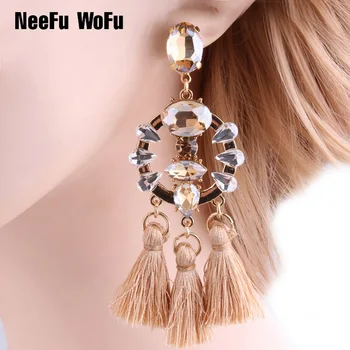 

NeeFu WoFu 2020 Drop Long Earrings Bohemian tassel Big Earring Large Brinco Ear Oorbellen Christmas Gift