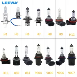LEEWA 2 шт. автомобиль H1 H3 H4 H7 H8 H9 H11 9004 9005 9006 9007 H16 880 55 W/100 W 12V Белый противотуманки HalogenBulb автомобильные лампы для передних фар