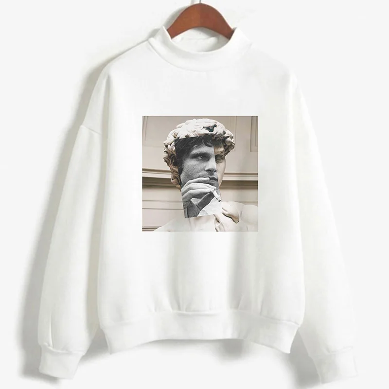  New Hoodie Sweatshirt Autumn Winter Michelangelo Long-Sleeved Fleece KPOP Vogue Harajuku Funny Cart