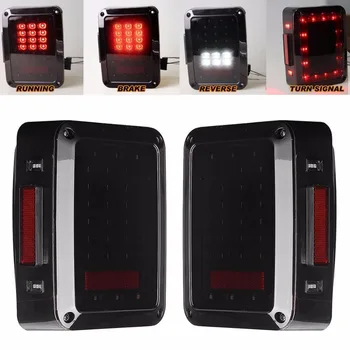 

Smoke Lens Red LED Tail Light Assembly w/ Turn Signal & Back Up For Jeep Wrangler JK JKU 2007 - 2017