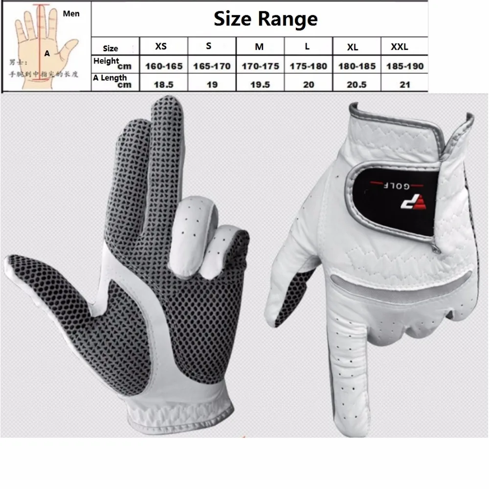 Спортивная мужская перчатка для гольфа Нескользящая кожа Размер s, M, L, XL, XXL цена