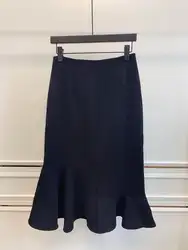2019 Новая женская модная сексуальная Однотонная юбка с высокой талией 0708