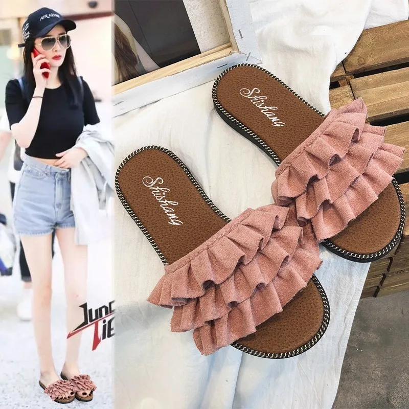 

New Elastic Band Women's Slippers Breathable Trendy High Quality Hot Style Fashion Sandals Shoes Luxury Comfortable Female Shoe