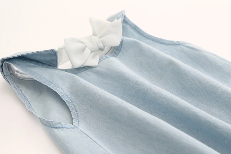 Girls Clothes 2018 Summer Casual 2-10 Years Old Kids Little Baby Cartoon Girl T Shirt+Shorts 2 Piece Lace Denim Blue Suit Set (21)