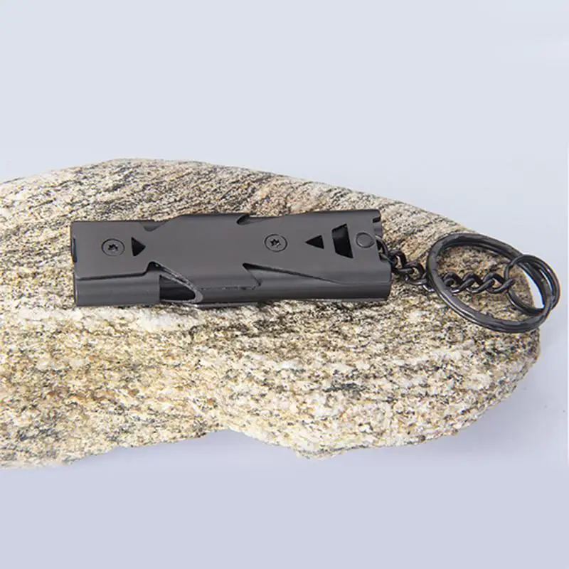 Маунчейн 1 шт. 150 дБ свисток из нержавеющей стали с цепочкой для ключей спасательный аварийный SOS стимулирующий инструмент для выживания на открытом воздухе - Цвет: gray