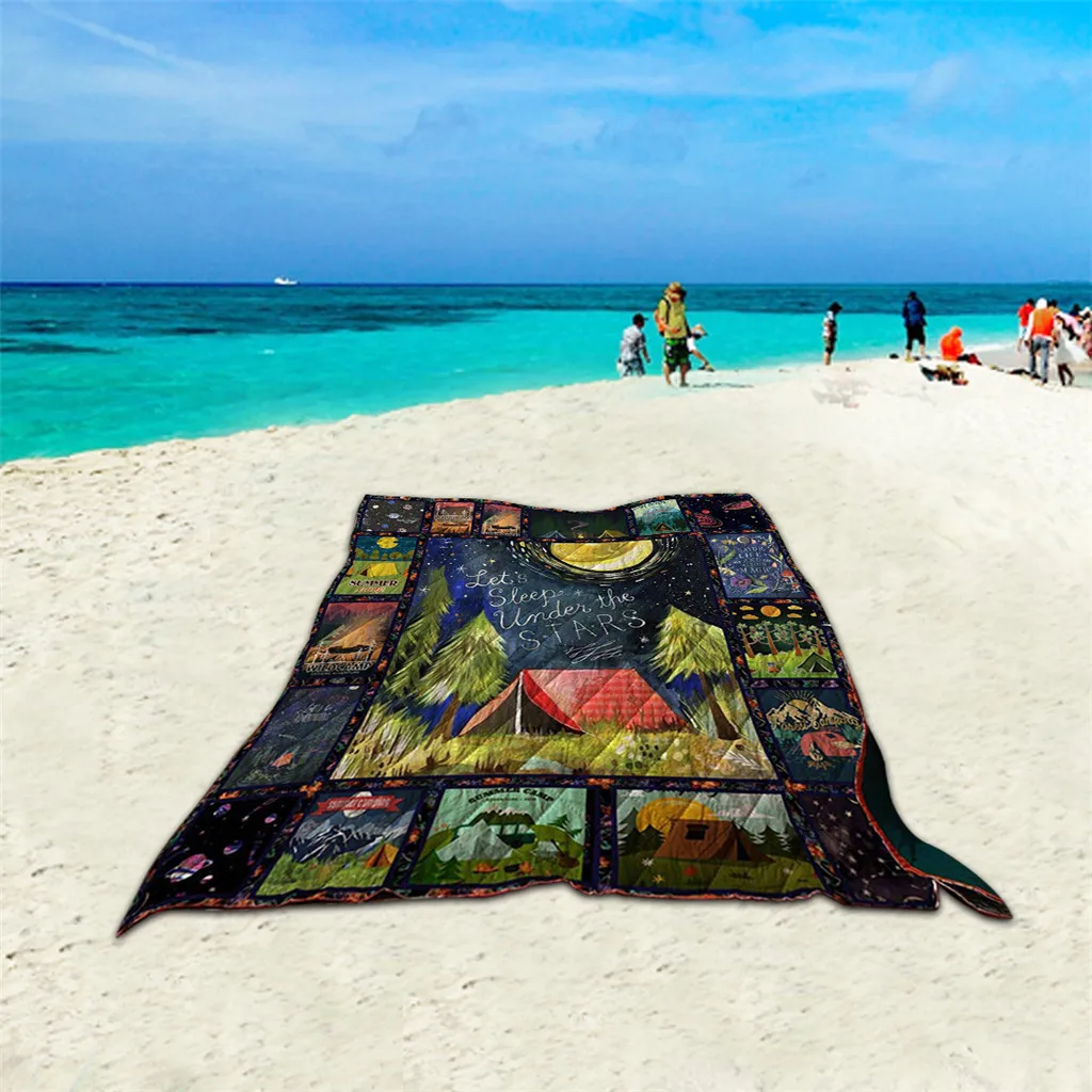 

96x114cm Multicolor hot selling portable Soft Cloth Comfort Camping Carpet Gifts Night Sky Blanket for Vacation Camping #22/5