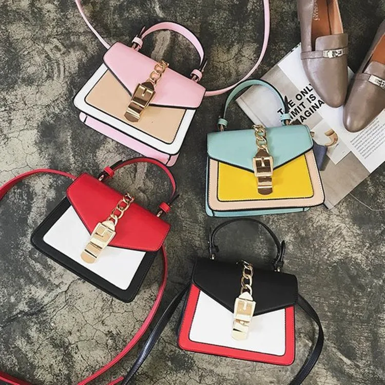 

Ms. Korean Version Of The Color Small Square Package 2018 New Woman's Bag Wild Chain Shoulder Bag Fashion Messenger Bag
