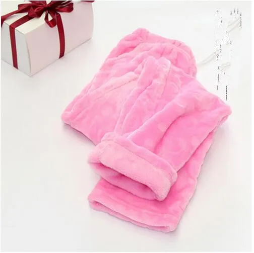 pink women Fdfklak зима новая пара Пижамные брюки шнурок утолщение фланелевые пижамные штаны для женщин пижамы низ Q418 - Цвет: pink women