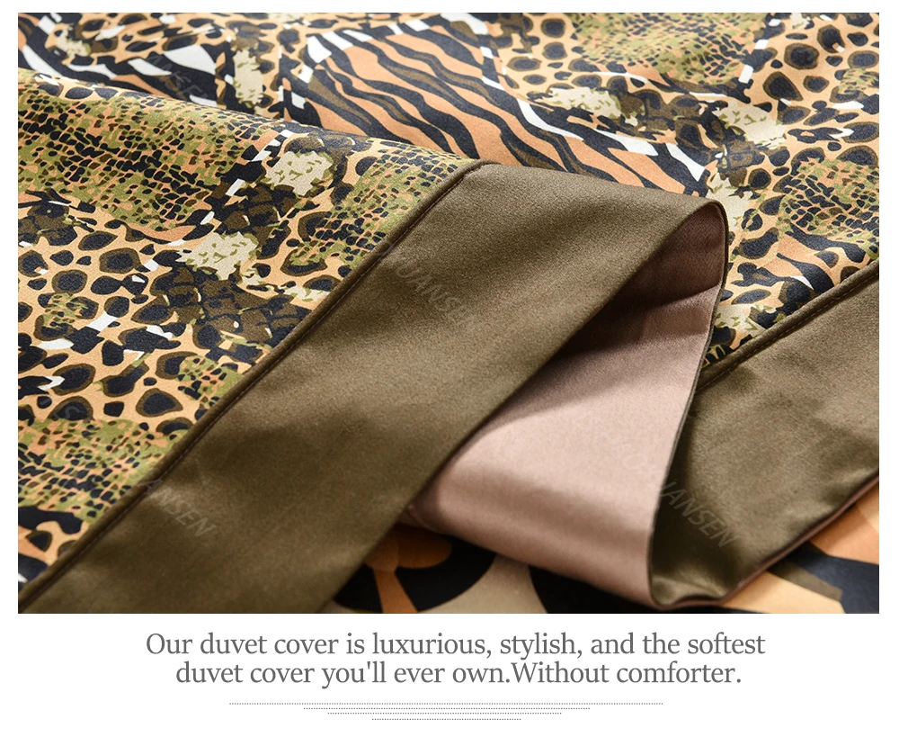Discount High Quality 100% Cotton 4pcs Bedding Sets Leopard Printed Bed Linen Set Queen King Size Adult Duvet Cover Bed Sheet Set 100S 13