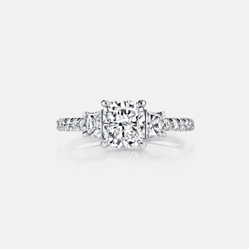 

QYI 3 Ct Cushion Cut Simulated Diamond Engagement Rings 925 Sterling Silver Ring for Women Wedding Promise Ring Bridal Jewelry