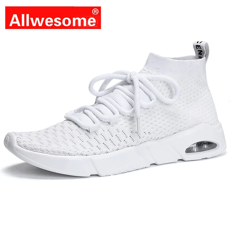 

Allwesome High Top Casual Sneakers Ultra Boost Men Knit Upper Schuhe Breathable Air Slip on Shoes Male Tenis Masculino Adulto