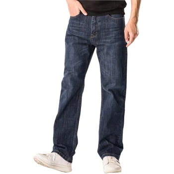 

2018 Spring and Autumn New Straight Loose Jeans Premium Men's Jeans Women's Classic Denim Casual Pants Men's Trousers Size 48