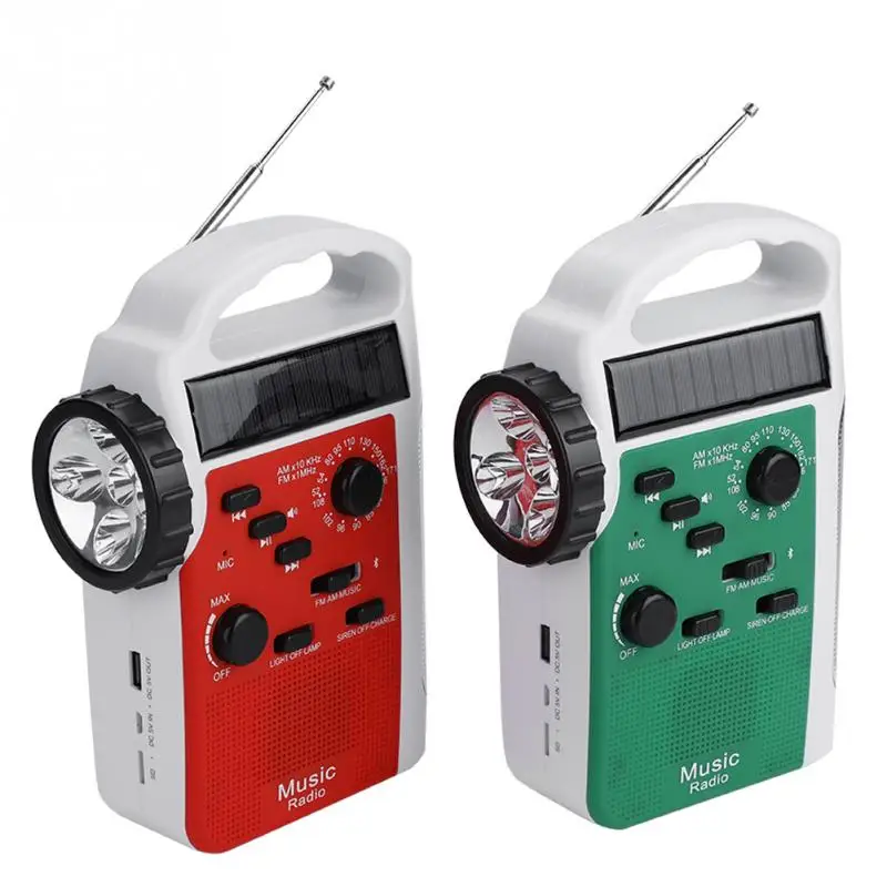 

VBESTLIFE AM FM Radio 6-108MHz FM530-1710KHz Solar Hand Crank Radio LED Flashlight Bluetooth Hands-free Call Noise Cancelling