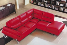 Vaca genuino / real sofás de cuero salón sofá seccional / sofá de la esquina de muebles para el hogar sofá en forma de L moderna leer color