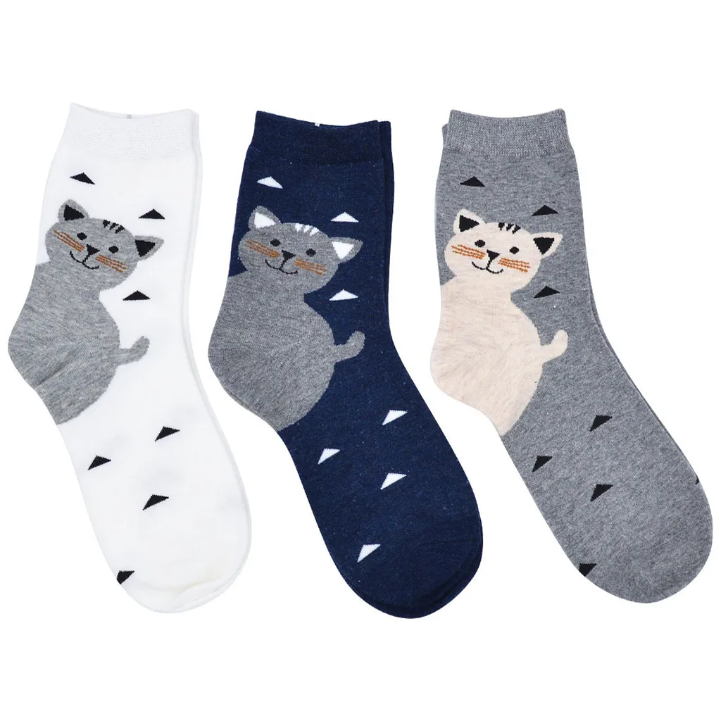 

Women Socks Casual Cat Print Cotton Pattern Lady Socks Tube Comfortable d90717