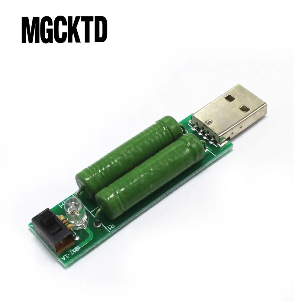 

USB mini discharge load resistor 2A/1A With switch 1A Green led, 2A Red led