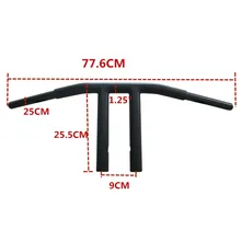 Хромированный/черный на заказ руль мотоцикла 1" Rise T Bars 1-1/4" Fat Bar для Harley Chopper Cafe Racer Sportster Touring
