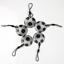 100 шт./лот 125 кГц мультфильм записываемый Водонепроницаемый эпоксидной этикетки Близость перезаписываемый RFID T5577 Футбол ключ-карта для копировщик электронных ключей