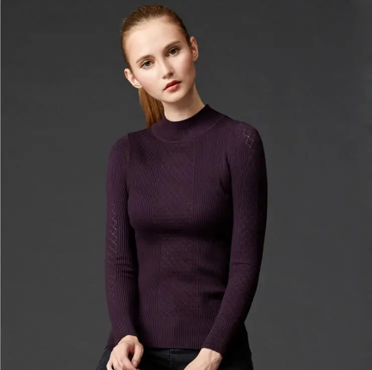 

Spring Autumn Fashion Women Sweater High Elastic Solid Knitted Pullover Female Slim Sexy Tight Bottoming Knitted Pullovers