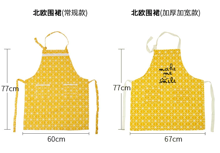 Скандинавский стиль хлопок ткань маслостойкий Кухонный Фартук комбинезоны наряд кафе Женская Талия